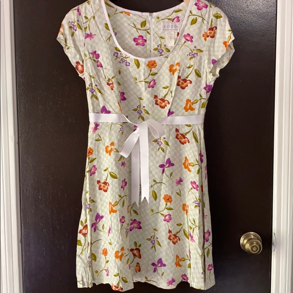 XOXO Floral/Checkered dress